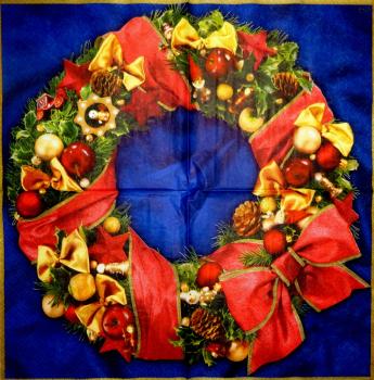 WBL-400 Christmas Flowers - 3-ply (blue) - Paw